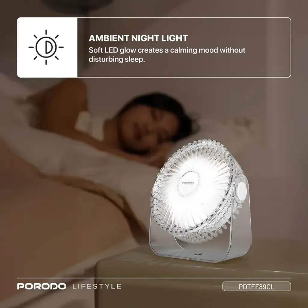 پنکه شارژی پورودو مدل Porodo Portable Cooling Fan PDTFF89 — تصویر ۲