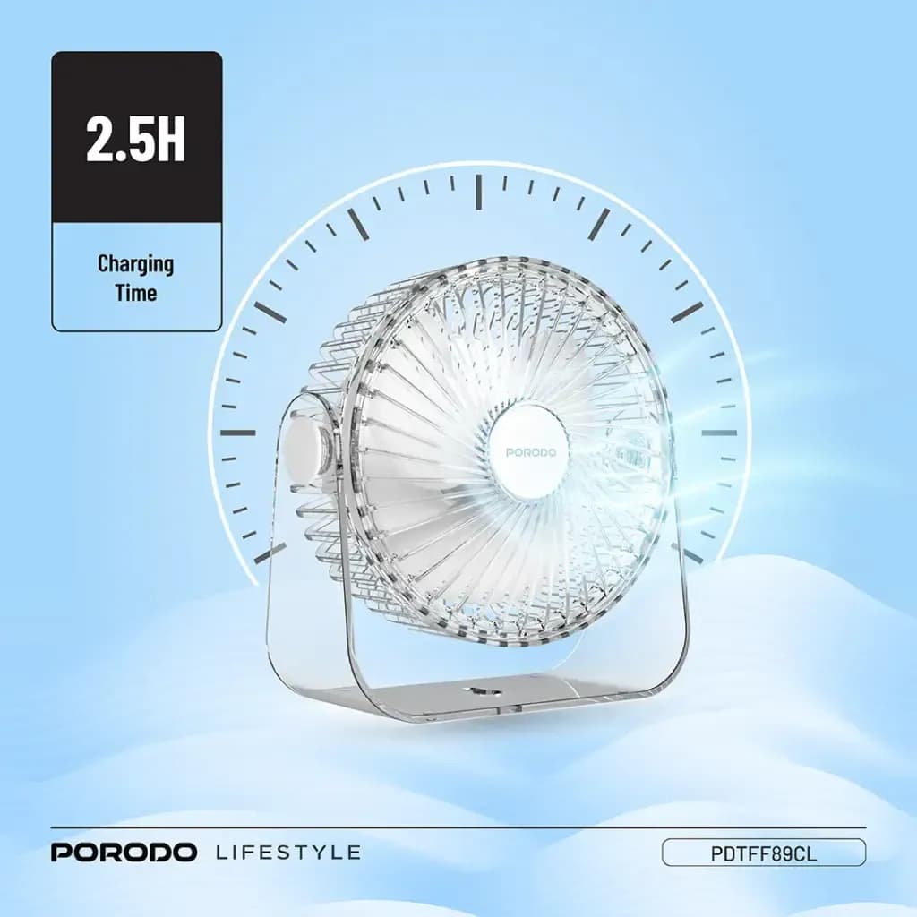 پنکه شارژی پورودو مدل Porodo Portable Cooling Fan PDTFF89 — تصویر ۸