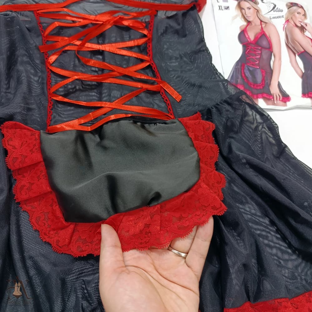 کاستوم پرستاری حریر مشکی کد 38 — تصویر ۲