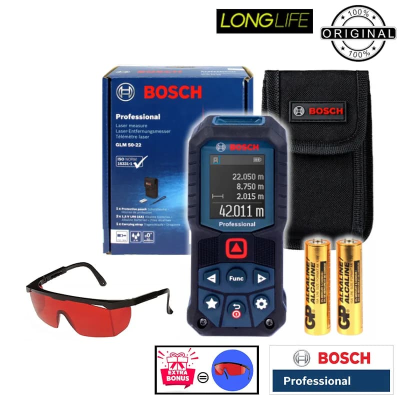 متر لیزری بوش مدل GLM 50-27 C + Red Glass Laser برد 50 متر — تصویر ۲