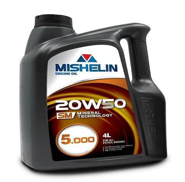 روغن موتور بنزینی میشلن اویل مدل 20W50 SM 4L حجم 4 لیتر