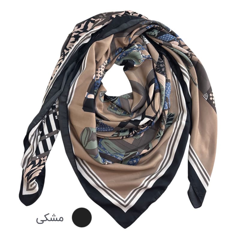 روسری ابریشم زنانه طرح کیف کد 643g423 با طول و عرض 140*140 سانتی‌متر — تصویر ۳