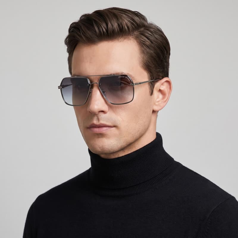 عینک آفتابی خلبانی (Aviator) مردانه کروم هارتز مدل 69023 C02 — تصویر ۲