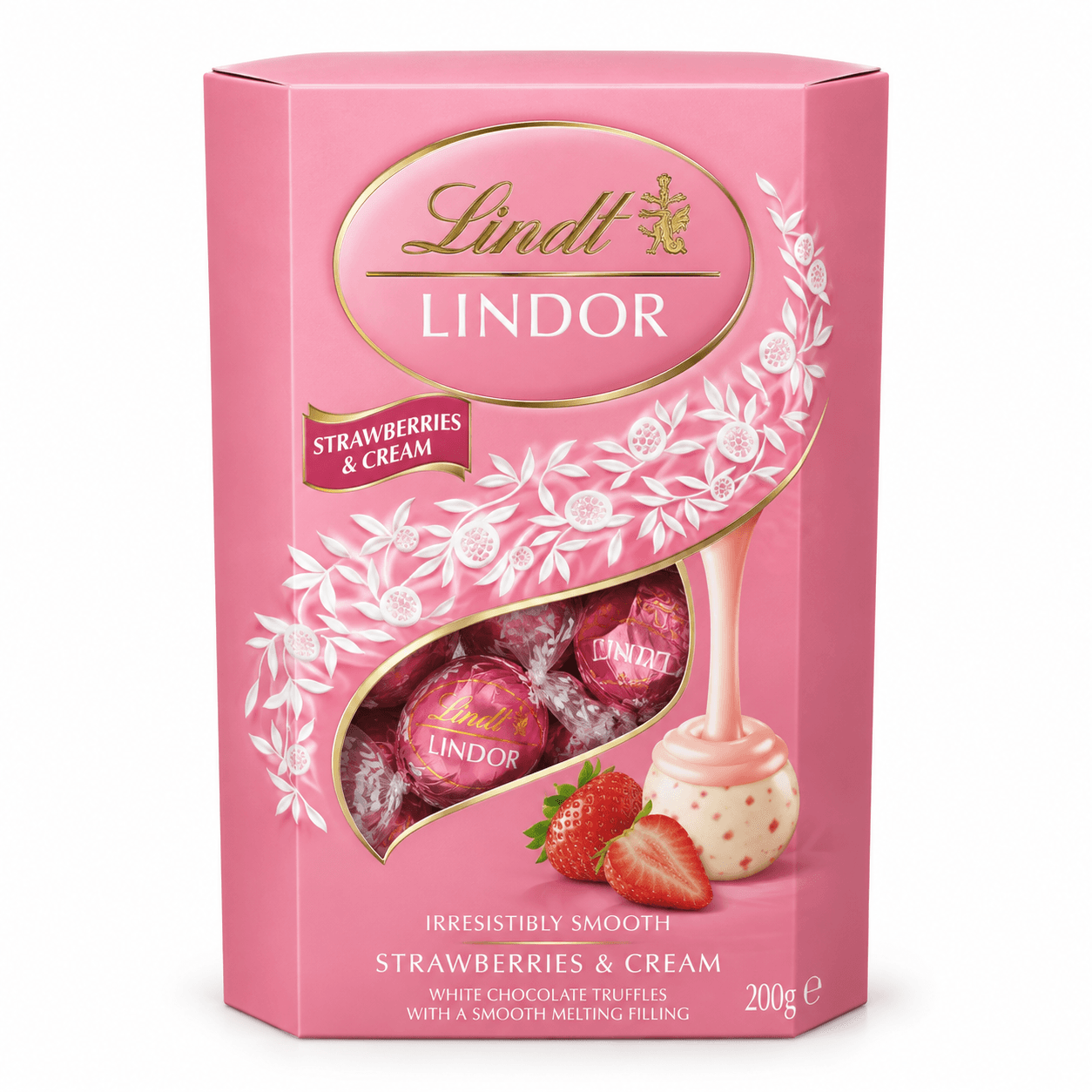 شکلات لینت لیندور توتفرنگی و خامه ۲۰۰ گرمی | Lindt LINDOR Strawberries & Cream