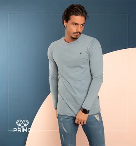 تیشرت پنبه مردانه مدل آستین بلند 5132 — تصویر ۲