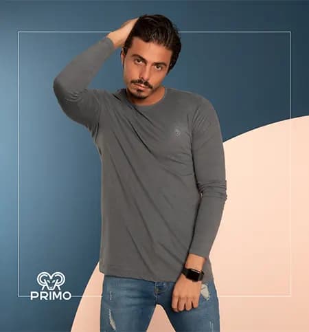 تیشرت پنبه مردانه مدل آستین بلند 5132 — تصویر ۴