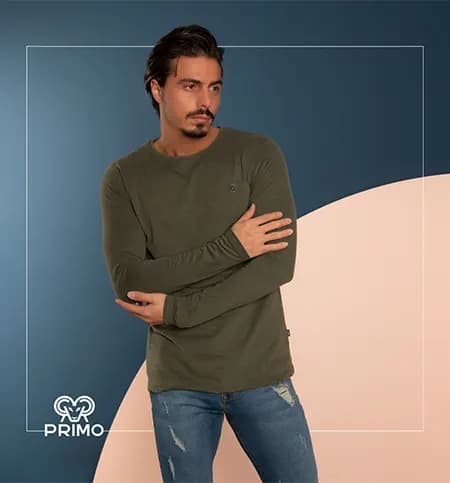 تیشرت پنبه مردانه مدل آستین بلند 5132 — تصویر ۳