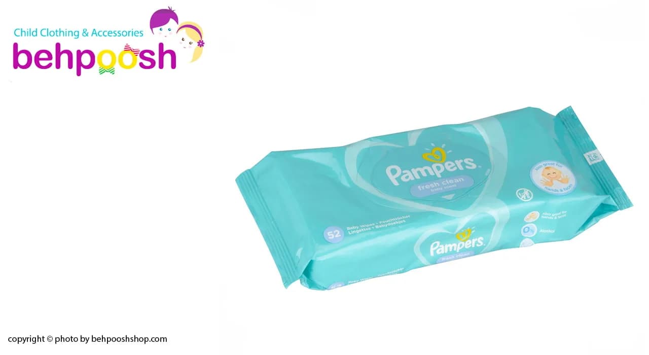 دستمال مرطوب معمولي 52عددي پمپرز Pampers — تصویر ۳