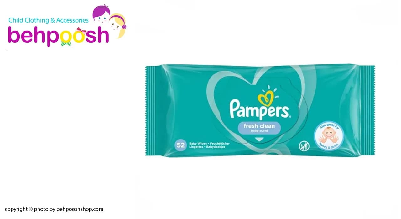 دستمال مرطوب معمولي 52عددي پمپرز Pampers — تصویر ۲
