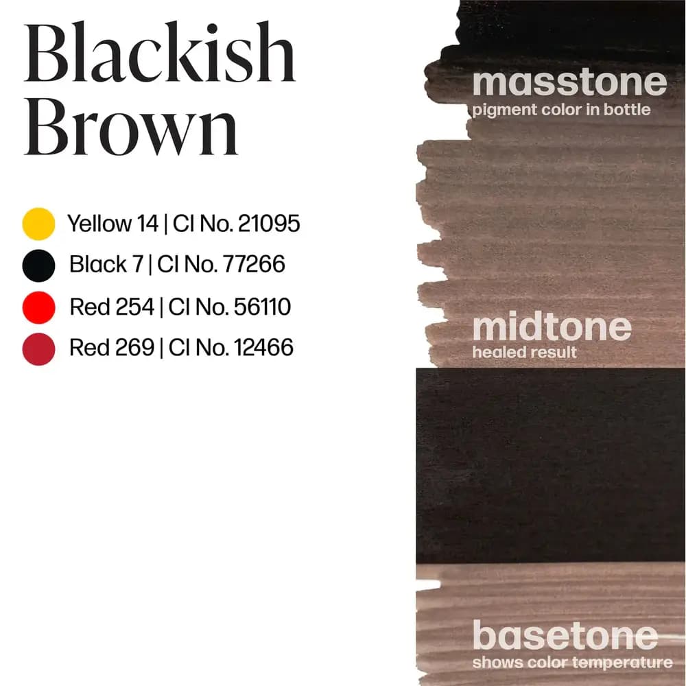 رنگ تاتو پرما بلند بلکش برون (blackesh brown) حجم 15 میل — تصویر ۲