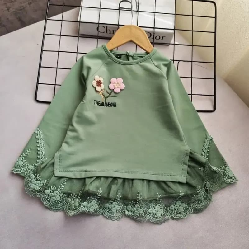 بلوز سارافون مجلسی دخترانه دورس و گیپور سایز 1 تا 5 سال — تصویر ۵