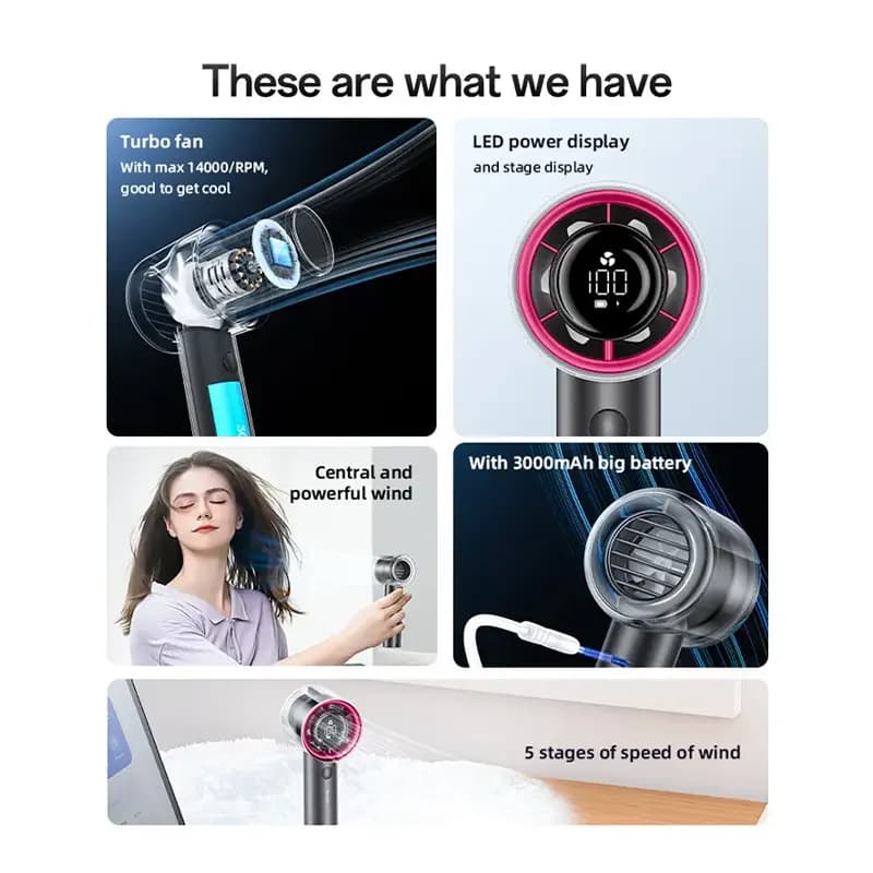 پنکه دستی یسیدو مدل YF14 TURBO MINI Fan — تصویر ۲