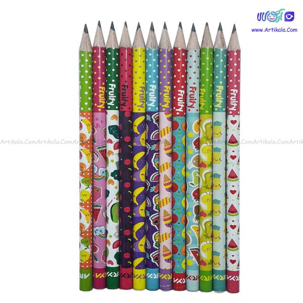 مداد مشکی طرح دار آریا بسته 12 عددی مدل میوه ای — تصویر ۲