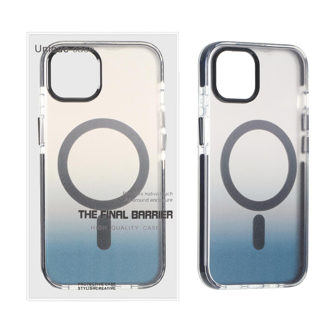 قاب اورجینال Unique Case مات MagSafe دور رنگی لنز آلومینیومی Apple iPhone 13 / iPhone 14 – مشکی (پک دار)