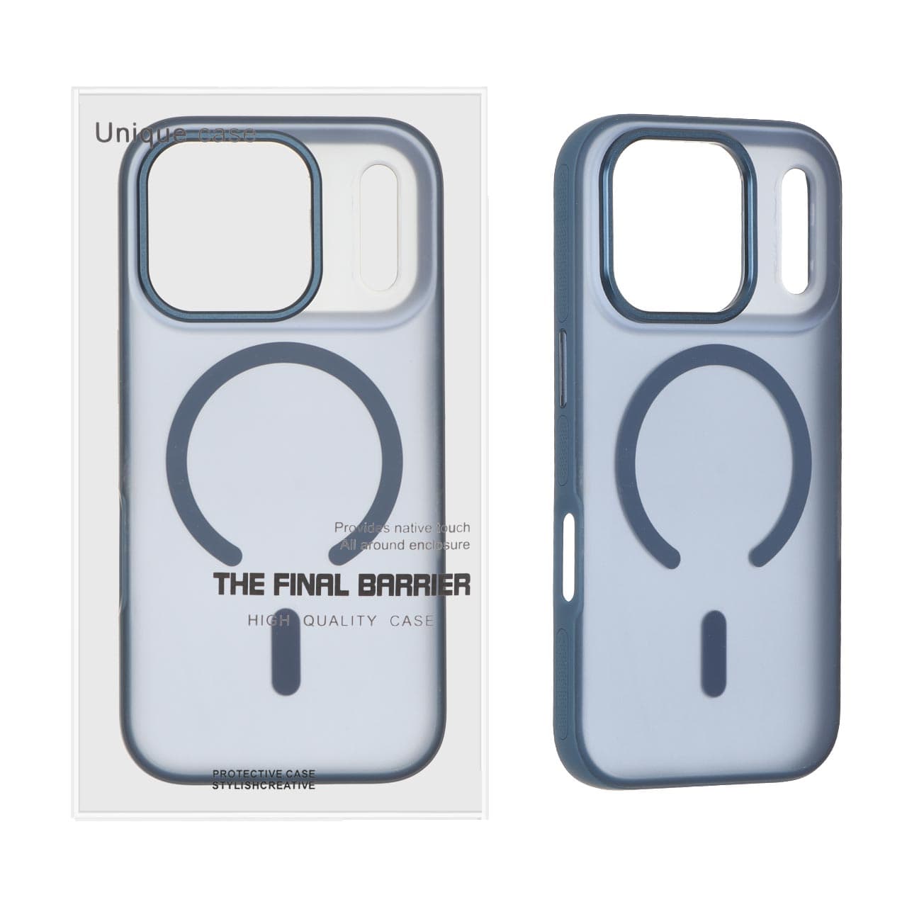 قاب اورجینال Unique Case مات MagSafe دور رنگی Soft لنز آلومینیومی Apple iPhone 17 Pro – سرمه ای (پک دار)