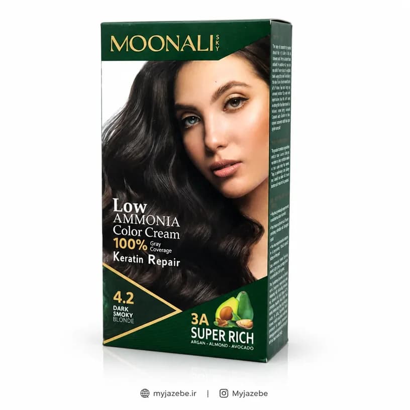 کیت رنگ مو MOONALI مونالی 4.2 بلوند دودی تیره
