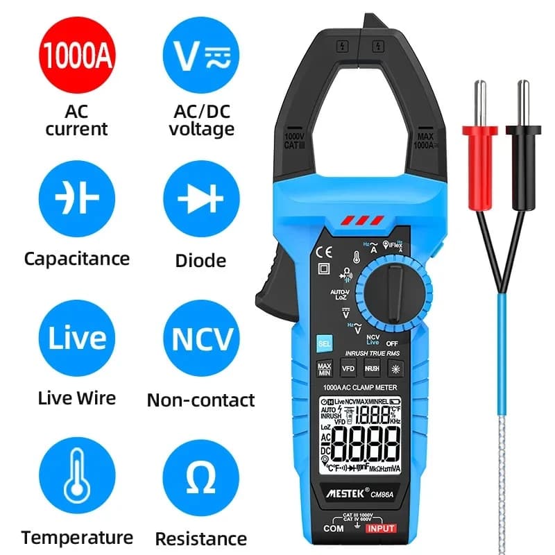 مولتی متر کلمپی دیجیتال مستک مدل MESTEK CM86A True RMS — تصویر ۳
