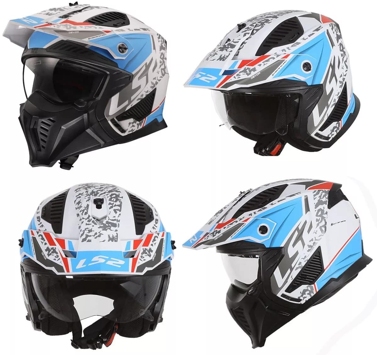 کلاه کاسکت فک جدا ال اس 2 مدل DRIFTER-DEVOR WHITE — تصویر ۴