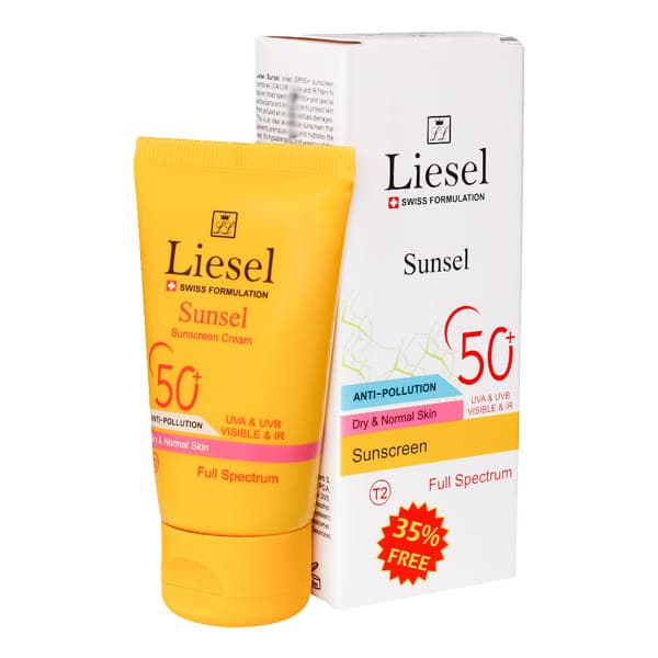 کرم ضد آفتاب رنگی مخصوص پوست خشک و حساس لایسل مدل t2 حجم ۴۰ میلی لیتر | Liesel SPF 50 T2 Sunscreen Cream for dry and normal skin 40 ml