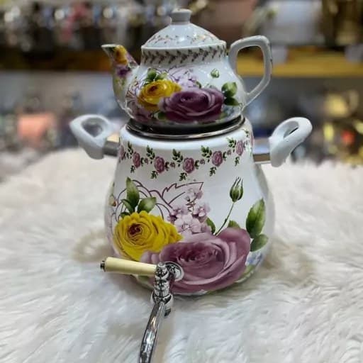 کتری و قوری شیردار لعابی وارداتی — تصویر ۵