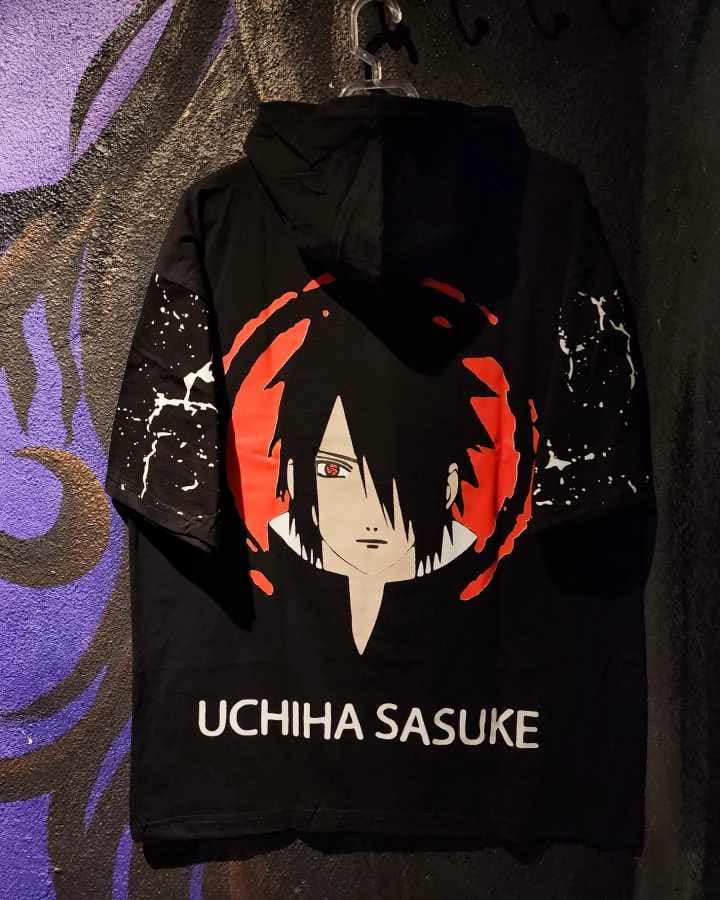 تیشرت کلاهدار انیمه uchiha sasuke کد 540 — تصویر ۲
