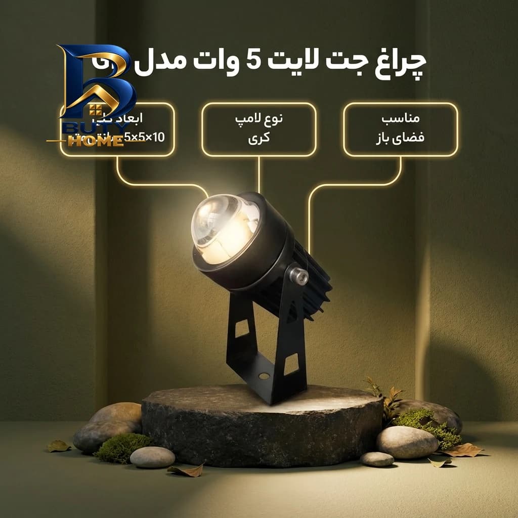 چراغ جت لایت مدل GR با توان 5 وات — تصویر ۲