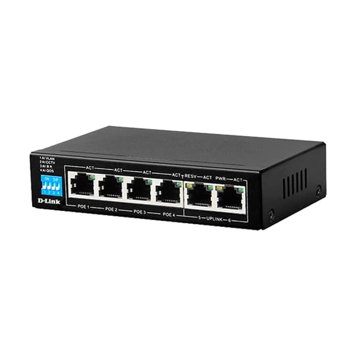 سوئیچ 6 پورت مگابیتی و دسکتاپ دی لینک مدل DES-F1006P-E — تصویر ۲