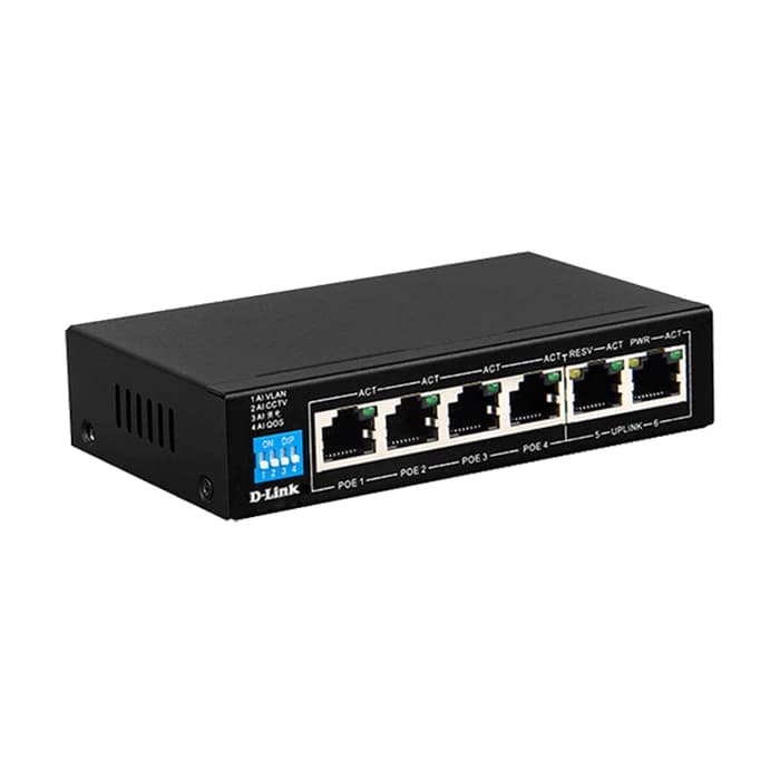 سوئیچ 6 پورت مگابیتی و دسکتاپ دی لینک مدل DES-F1006P-E — تصویر ۳