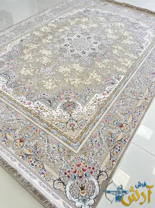 فرش کرم طلایی 1500 شانه طرح بهار — تصویر ۲