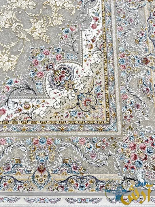 فرش کرم طلایی 1500 شانه طرح بهار — تصویر ۵