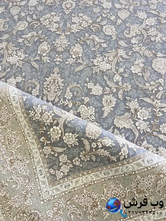 فرش کاشان طرح افشان گل رز رنگ فیلی 1200 شانه — تصویر ۵
