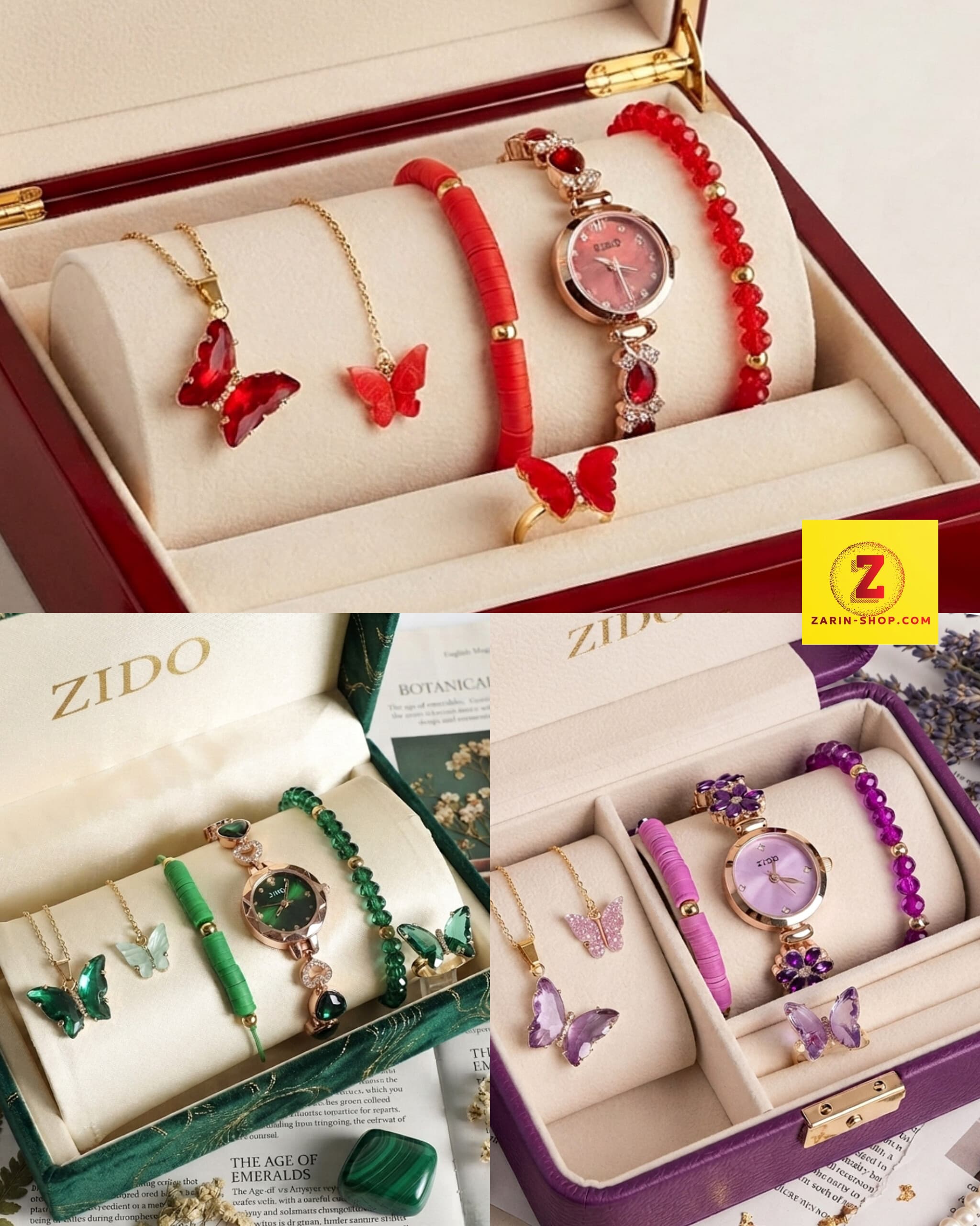 ست زنانه دخترانه ساعت و نیمست پروانه