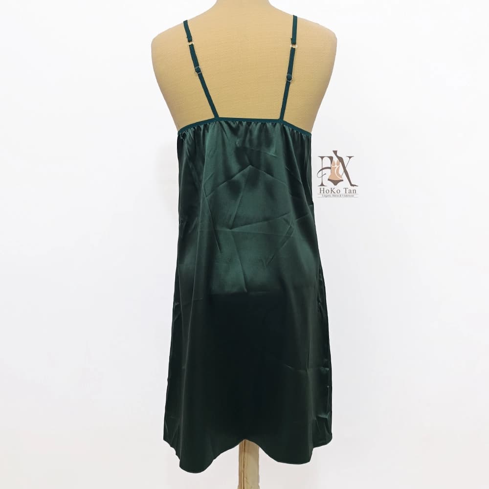 لباس خواب ساتن بلند یاقوتی ابریشمی کد 14 — تصویر ۴