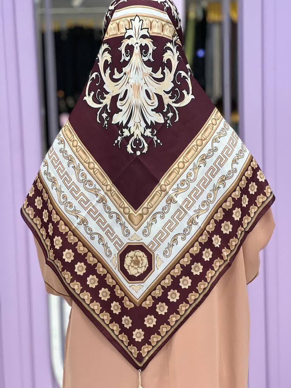 ست کیف و روسری زنانه طرح جدید سورنا زرشکی کیفیت عالی کد mo814 — تصویر ۲