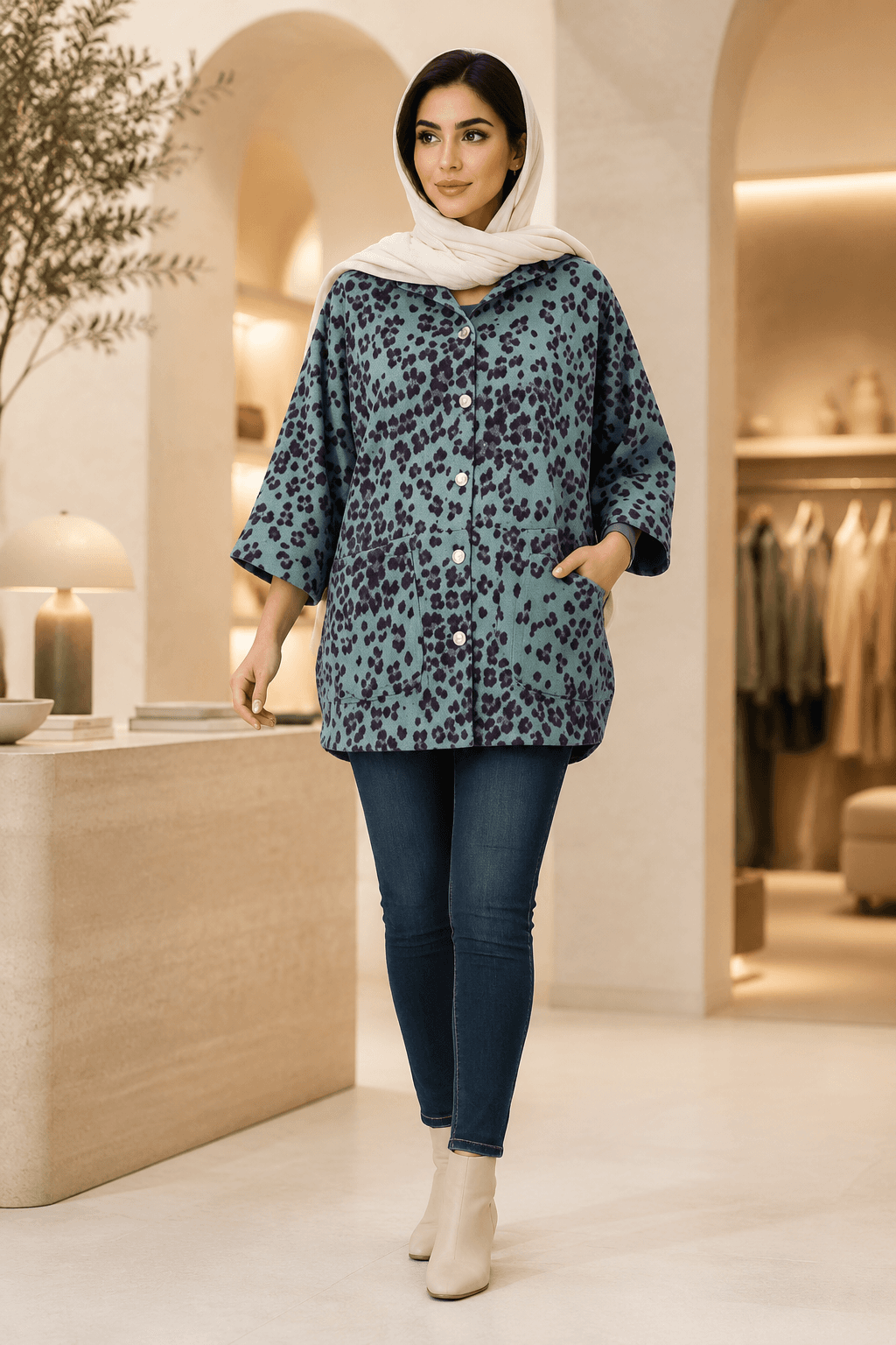 مانتو زنانه سوییت با کیفیت و گرم بالا پلنگی 403882