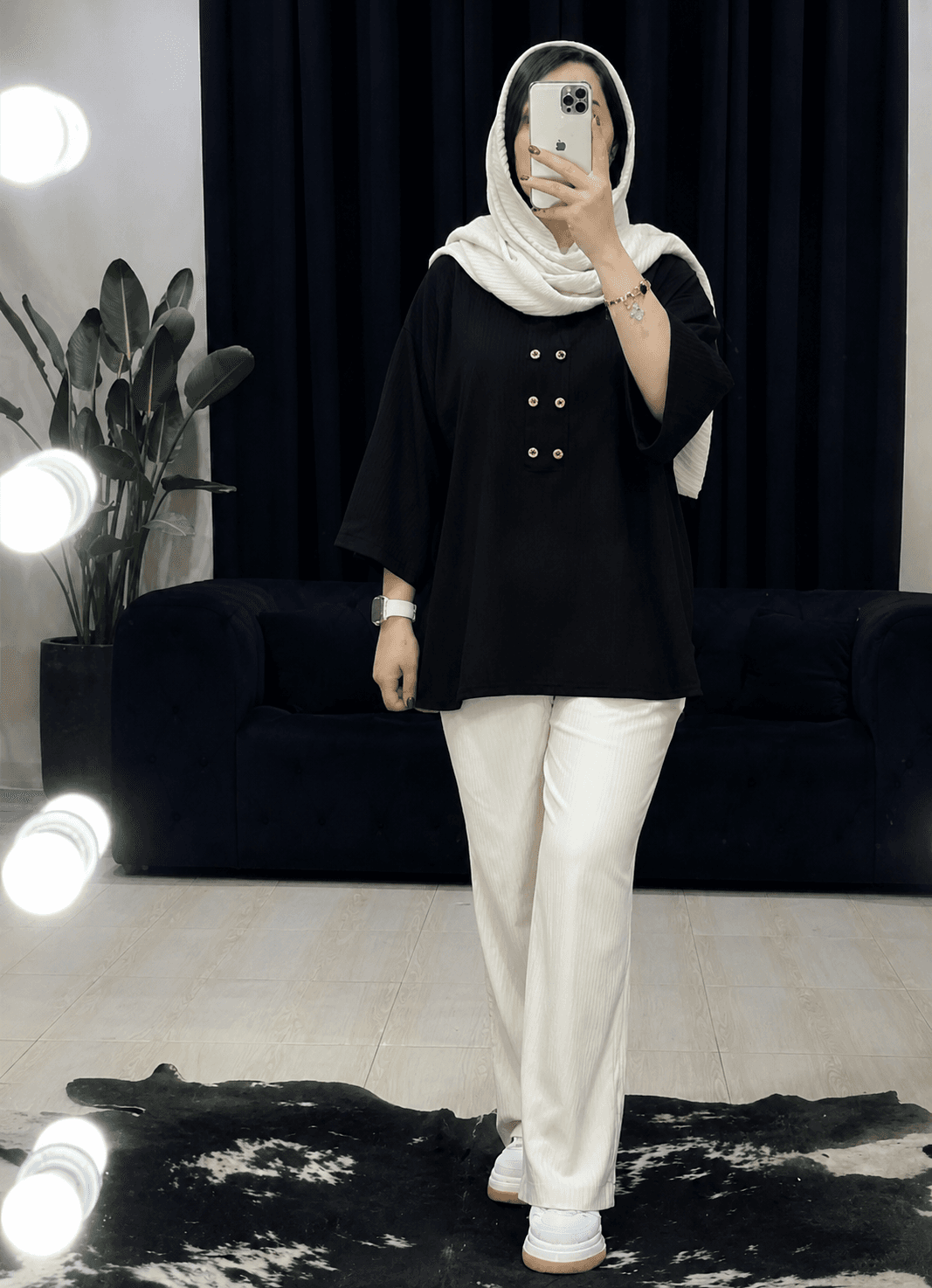 شومیز مانتویی مشکی ایوا مناسب فصل 40212 A