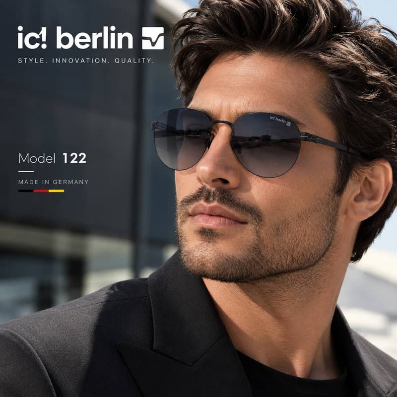 عینک آفتابی زنانه و مردانه گرد ایس برلین مدل MT IC 122 — تصویر ۲