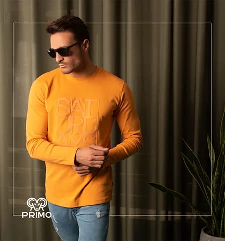 تیشرت پنبه مردانه مدل آستین بلند ضخیم 5140 — تصویر ۲