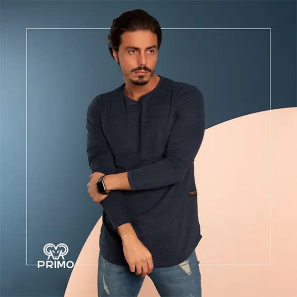 تیشرت پنبه مردانه مدل آستین بلند 5131