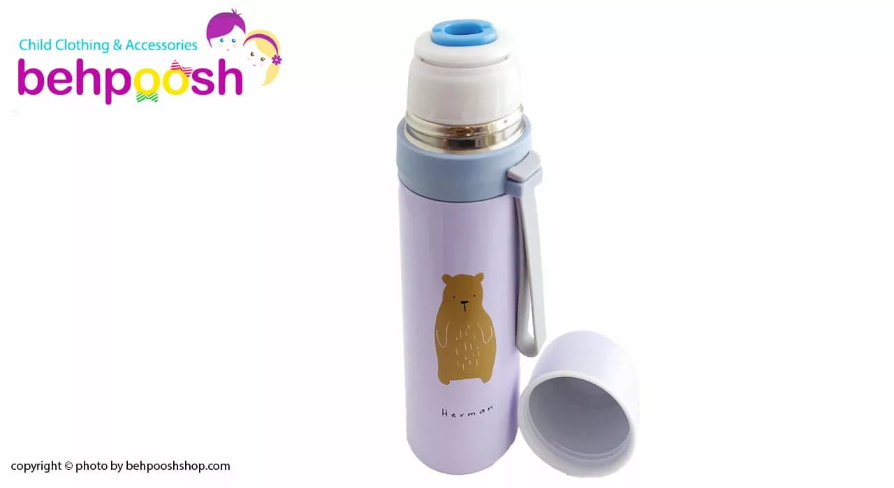فلاسک کودک استیل درب پیچی 500ml كارتونی Cup.Cup — تصویر ۴