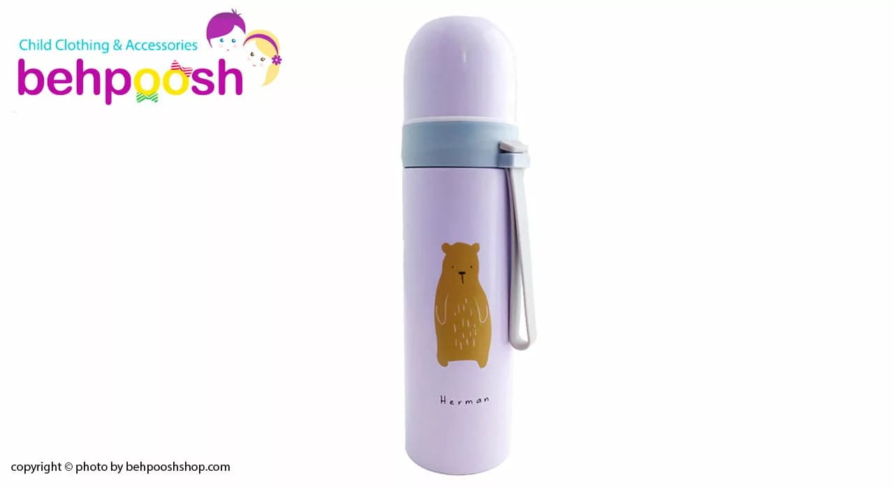 فلاسک کودک استیل درب پیچی 500ml كارتونی Cup.Cup — تصویر ۳