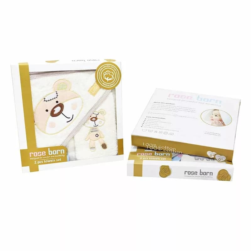 حوله 2تكه چهارگوش Little Bear خرس کوچولو رزبرن RoseBorn