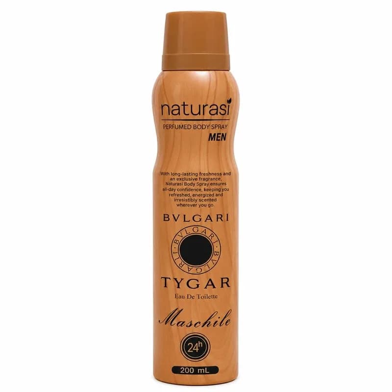 اسپری خوشبو کننده بدن مردانه ناتوراسی مدل Bvlgari Tygar حجم 200 میل — تصویر ۲