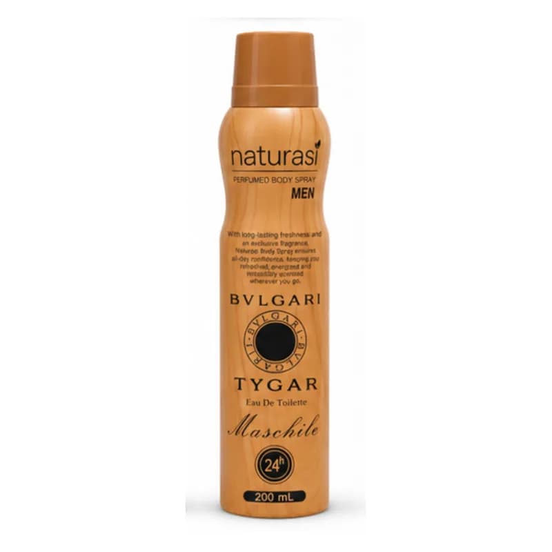 اسپری خوشبو کننده بدن مردانه ناتوراسی مدل Bvlgari Tygar حجم 200 میل
