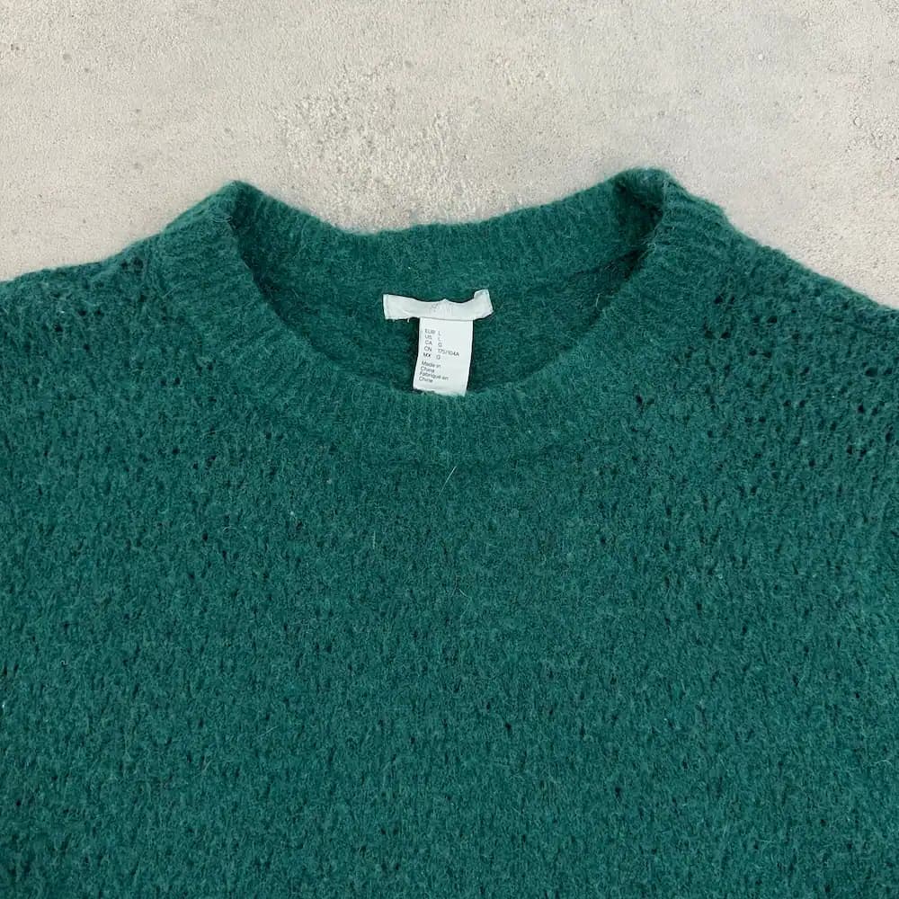 کراپ بافت زنانه H&M اورجینال سبز زمردی سایز L — تصویر ۴