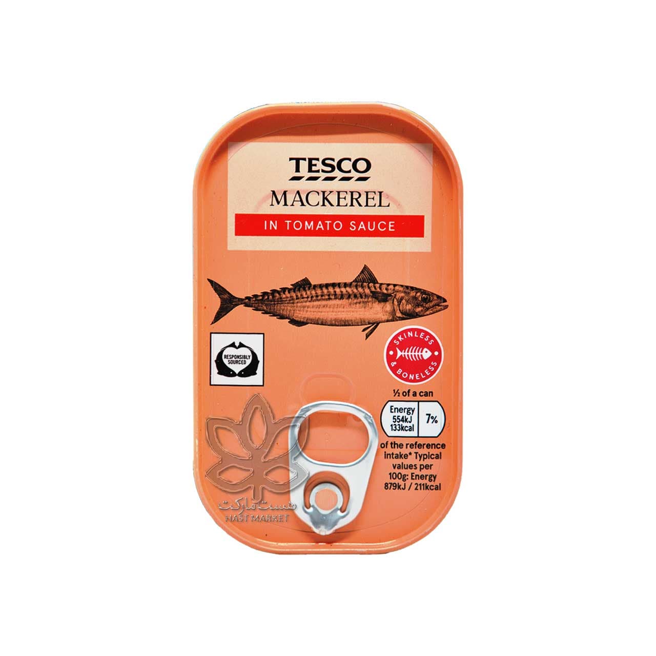 کنسرو ماهی مکرل ( خال مخالی ) در سس گوجه ۱۲۵ گرم تسکو – tesco