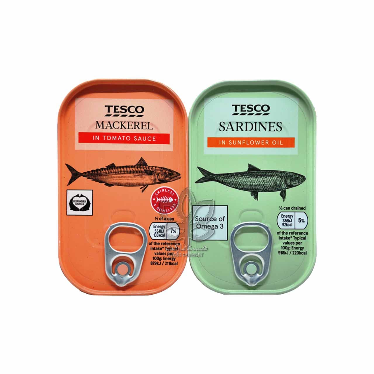 کنسرو ماهی مکرل ( خال مخالی ) در سس گوجه ۱۲۵ گرم تسکو – tesco — تصویر ۳