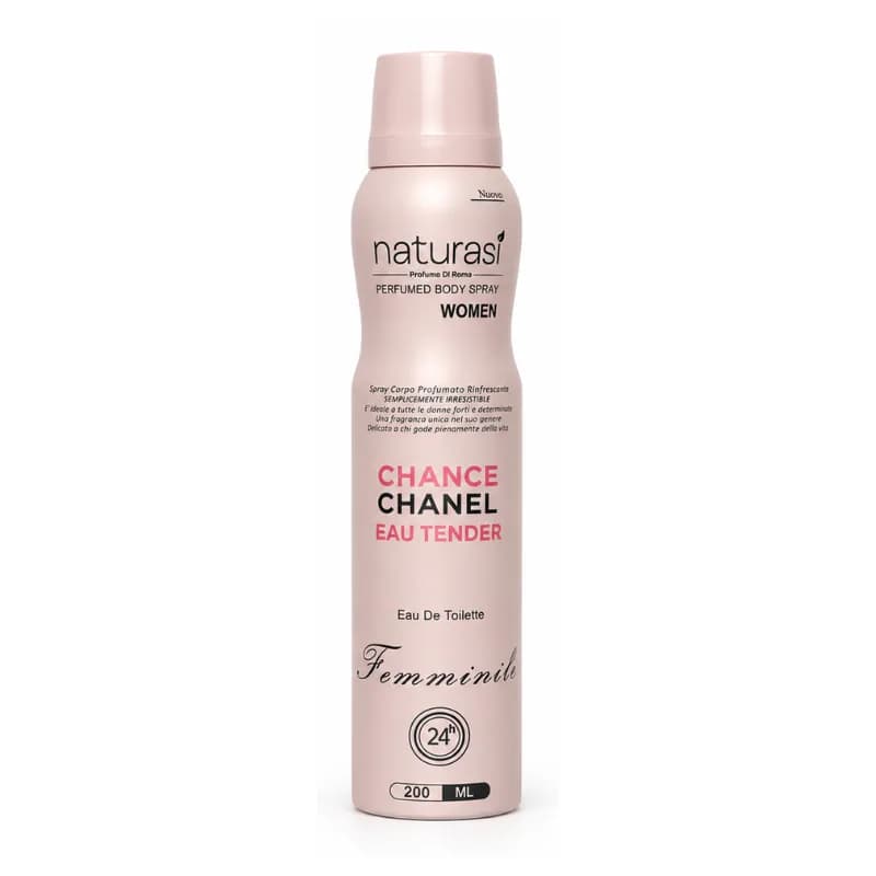 اسپری خوشبو کننده بدن زنانه ناتوراسی مدل Chance Chanel Eau Tendre حجم 200 میل
