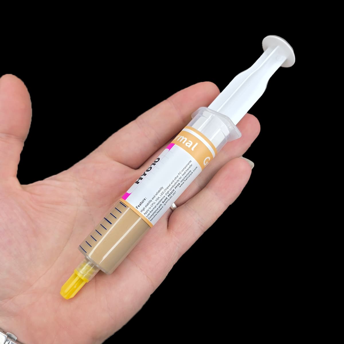 خمیر سیلیکون حرارتی هالنزیه مدل HALNZIYE HY610 سرنگی — تصویر ۳