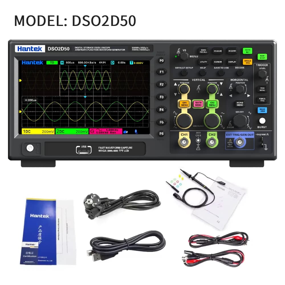 اسیلوسکوپ دیجیتالی رومیزی هانتک مدل HANTEK DSO-2D50 — تصویر ۴